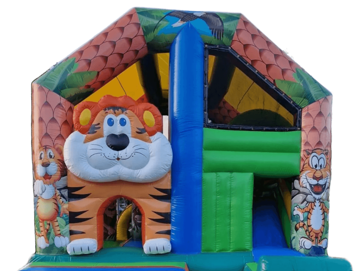 Freigestellte Hüpfburg Supertiger aus dem Sortiment